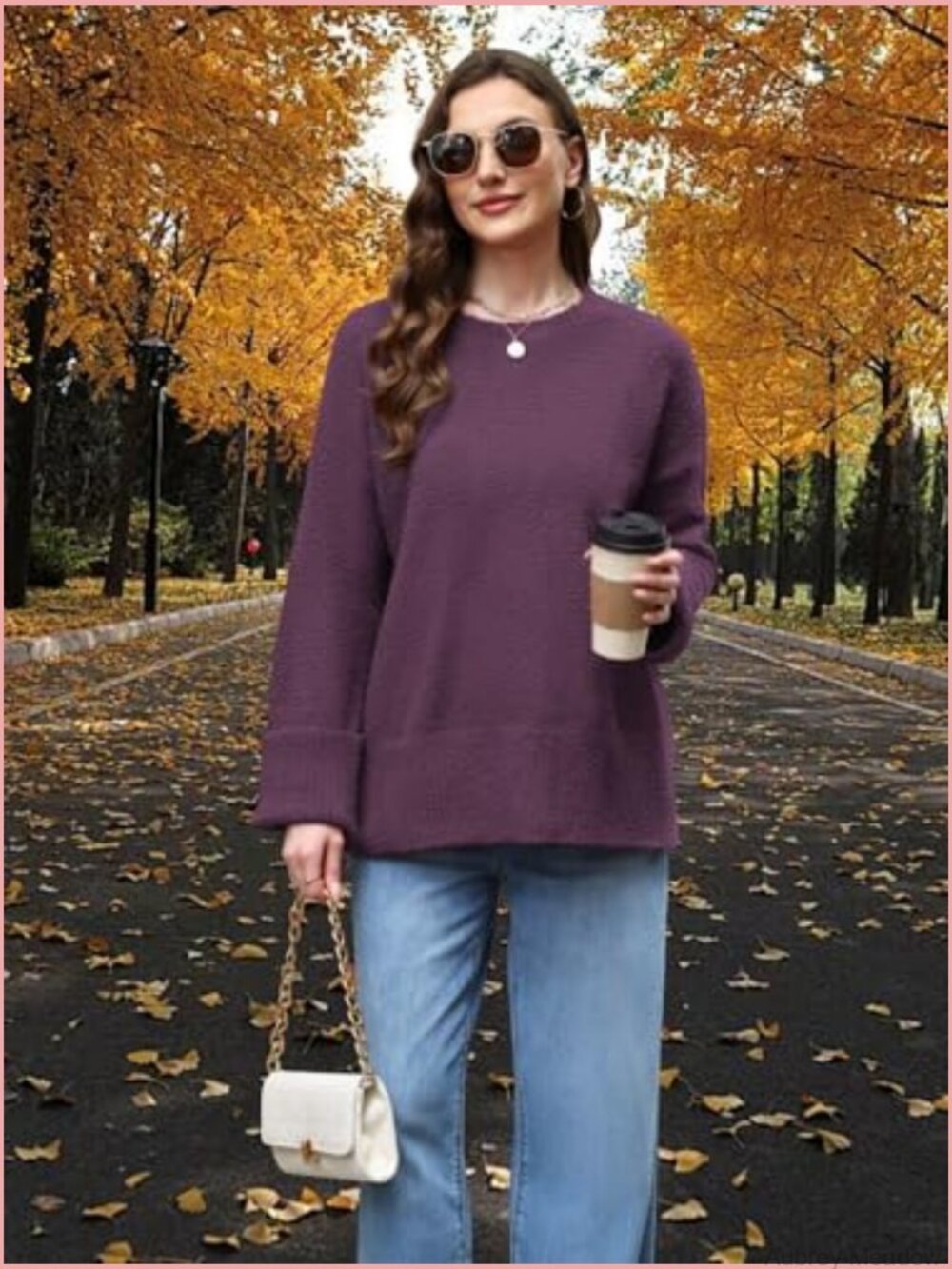 Cozy Fuzzy Knit Crewneck Pullover Sweater Loose Chunky Top - Picture 6 of 6